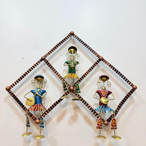 Image of Framing Hub - Handcrafted Metal Wall Art Musician Frame for Home Decor | Traditional Tribal Musical Wall Hanging for Living Room, Office & Hall