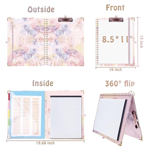 Porte-documents A4 avec bloc-notes rechargeable HAUTOCO et trieur 5 compartiments