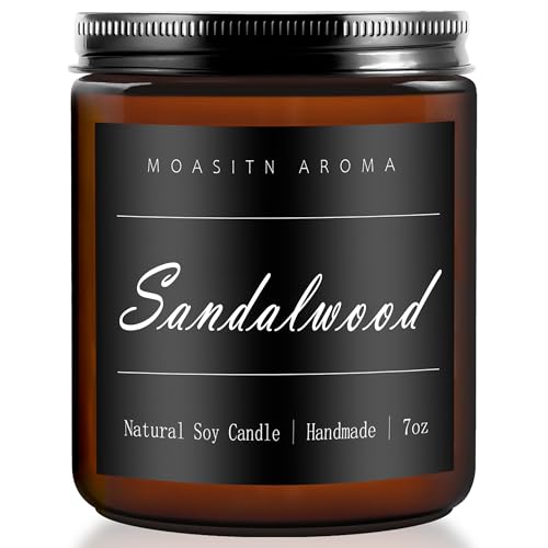 MOASITN Sandalwood Heavenly Scented Candles for Home| Natural Soy Aromatherapy Candle| Handmade Long...