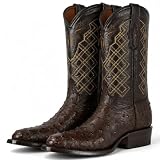 El Compadre Western Cowboy Boots in Ostrich-Embossed...