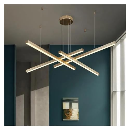 Lampe à suspension LED en aluminium doré et noir pour salle à manger