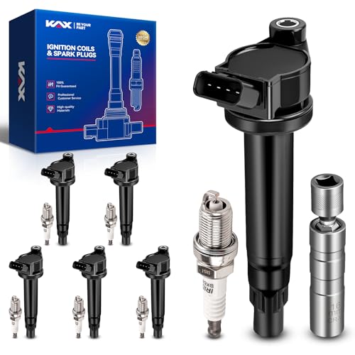 Image of KAX Ignition Coils & Spark Plugs Set Fit for Toyota Sienna, Highlander | (w /tool) Sienna 2004-2006, Highlander 2004-2008 3.3L, RX330 /ES330 2004-2006, Solara 2004-2008 3.3L, RX400h /Camry UF267