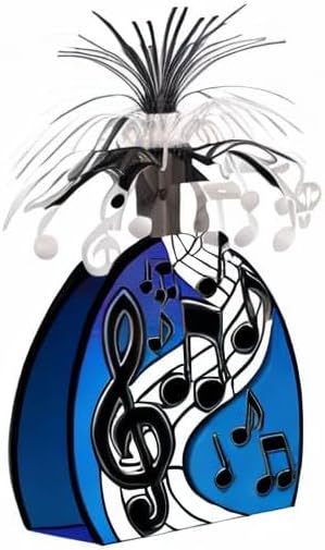 Miniatura 3 de Centro de mesa de notas musicales (negro y plateado) Accesorio de fiesta (1 unidad) (1paquete)