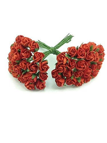 Amazon | 50ピース赤いバラの花人工の花紙のウェディングカードの装飾