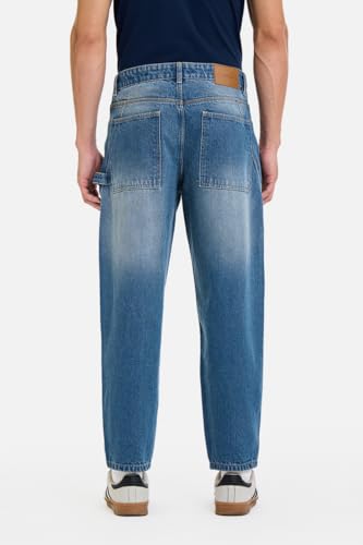 Image of SNITCH Men Jeans Streetwear | Balloon Fit Mid Rise & Acid Wash Design | 100% Cotton Breathable Fabric & Wide Leg Style for Urban Explorer & Casual Everyday Outings