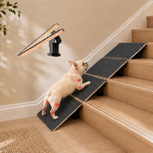 Adjustable Dog Ramp for Stairs - Non-Slip Steps for Senior Dogs
