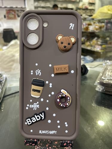 Image of Bintage Ball Bear| Donut| Milk Cake| Baby| Coffee Rubber Case Full Body & Camera Protection Back Cover Compatible for Tecno POP X 4G - Brown