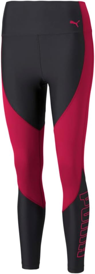 PUMA Womens Train Eversculpt Logo High Waist 78 Leggings Plus Athletic Casual - Black, Red
