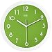 hito Silent Kids Wall Clock Non Ticking 10 inch Excellent Accurate Sweep Movement Glass Cover, Modern Decorative for Kitchen, Living Room, Bathroom, Bedroom, Office (Apple Green)