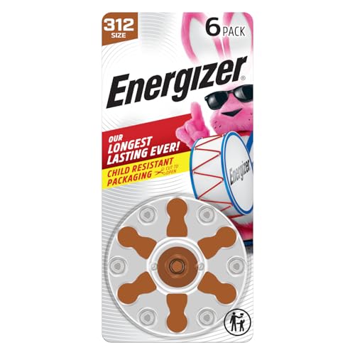 Image of Energizer Hearing Aid Batteries Size 312, Brown Tab, [X] Pack