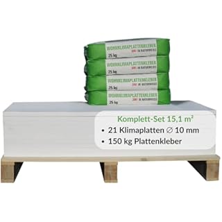 CaSi-Systems, Pannello climatico pre-intonacabile da 10mm in silicato di calcio, anti-schimmel, per interni, cantina, ambienti umidi, risparmio energetico e isolamento, set per 15,1 m²