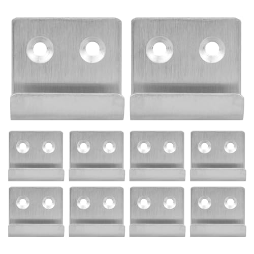 Image of 10 Pcs Wall Hanger, Stainless Steel Wall Mount Brackets Hook Wall Tile Bracket , Heavy Duty Wall Tile Hanger for Picture Frame, Mirrors (Silver, Medium)