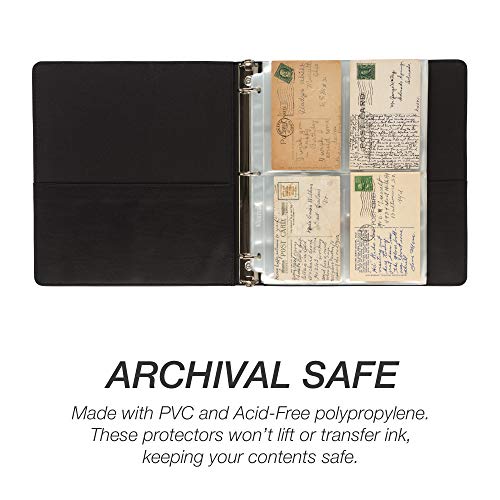 Samsill 50 Pack 4 Pocket Garden Seeds Storage Clear Sheet Protectors, Seed Organizer, Each Pocket Measures 3.5" X 5.25", Fits In Standard 3 Ring Binder #TOP2