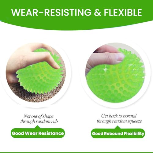 Image of Dog Toy Super Durable TPR Rubber, Ultra Light, Strong & Bouncy|Chew Toy for Dogs and Pets|Durable Natural Rubber Spiked Ball Toy|Chew and Teething Toy for Dogs and Puppies (Green)
