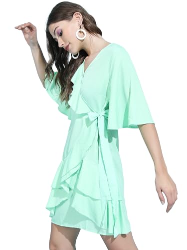 Image of Tokyo Talkies Women's Short Sleeves V-Neck Printed Dresses | Stylish Dresses | Casual Dresses