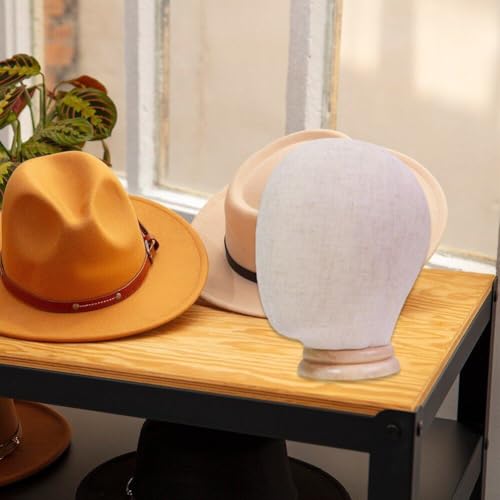 Soporte para cabeza de peluca Hrippy con base estable para exhibición de gorras y cascos 3