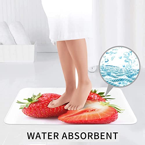 DEPILA Badezimmer 3-teiliges Badezimmerteppich-Set, frischer Erdbeerdruck, 3-teiliges Badezimmerteppich-Set, Badematte + Kontur + Toilettendeckelbezug, rutschfeste Unterlage Sets – Bild 7
