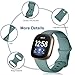 Dirrelo Bands Compatible for Fitbit Sense/Versa 3, (4-Pack) Replacement TPU Sport Wristbands Accessories Strap for Versa 3 Sense Band Women Men, Large, Black Modena Bluegrey Pinegreen
