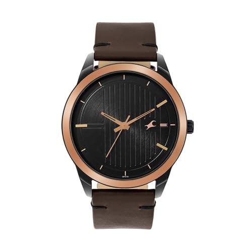 Add Fastrack Stunners Quartz Analog Black dial Brown Leather Strap - Image 3