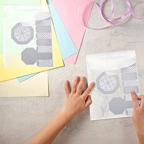 Image of Marspark 21 Pieces Clear Stamp and Die Storage Bag Pockets Resealable Plastic Seal Storage Envelopes Case Dies Stamp Pocket for Christmas DIY Paper Card Craft(7 x 9.4 Inch)