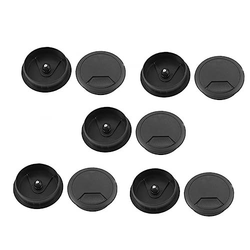 PartyKindom 10 piezas cubre agujeros para cables negros para escritorio para gestión de cables computadoras fácil instalación para oficina en casa y más miniatura 1