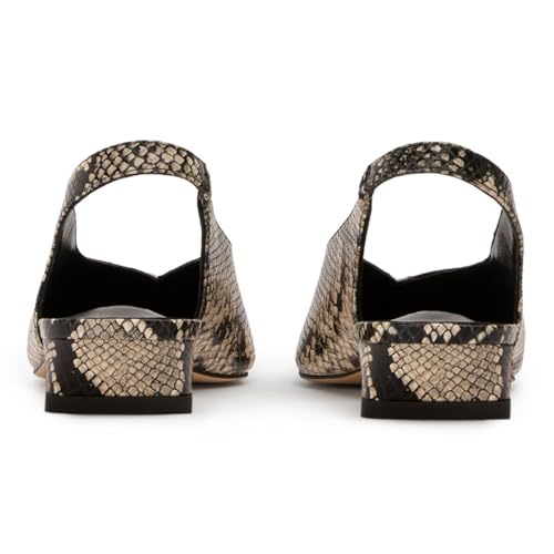 YDN Women's Slingback Pumps Pointed Toe Low Block Heels Elastic Strap V Cut Slip On Shoes Daily Wear Shopping Size 4-16 US4