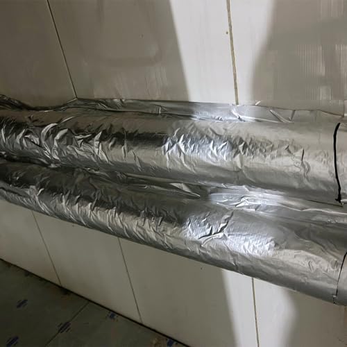 Tubo isolante autoadesivo in schiuma per esterni, copertura in foglio di alluminio per ID 16/22/27/34/43/48/60 mm, ideale per l'irrigazione invernale (114 mm x 40 mm x 95 cm)