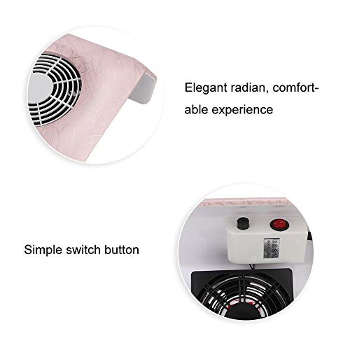 HGY Nagel Staubabsaugung Nail Art Maniküre Salon Werkzeuge mit Staubsack (rosa Streifen-EU-Stecker 220V) – Bild 6