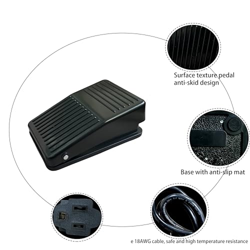 Interruptor de pé, para plugue Piggyback para controle de máquina de marcenaria e moedor de alimento