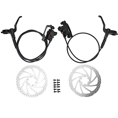 Niiyen 1 Pair Hydraulic Disc Brakes Set Mountain Biking, 2-Pistons Bike Disc Brake Kit Universal with 160mm Rotors Front and Rear Oil Pressure Disc Brake Bike Accessories