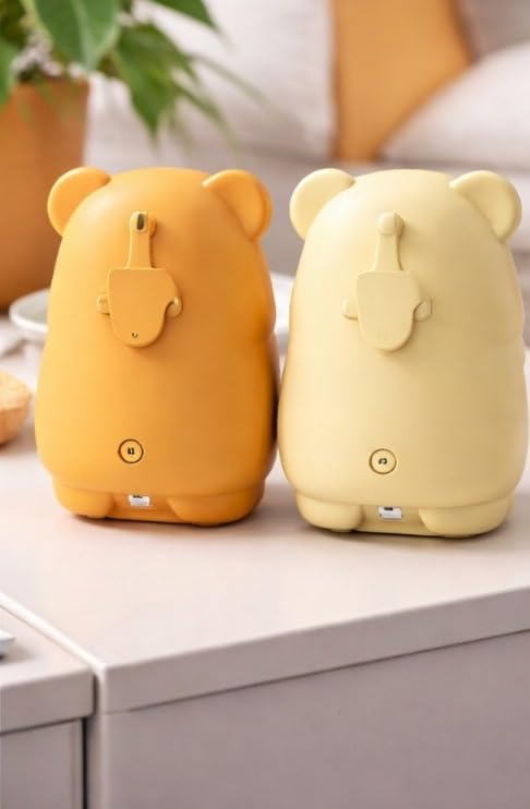 Image of Mini Portable Fan for kids, Powerful Hand Fan Cute Bear Design 3 Speed Personal Small Desk Fan With Base, Rechargeable Handheld Fan For Girl, Women Men, Indoor Outdoor 15 Cm