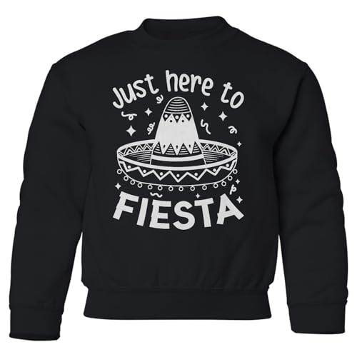 Just Here To Fiesta - Cinco De Mayo Fun Youth Crewneck Sweatshirt