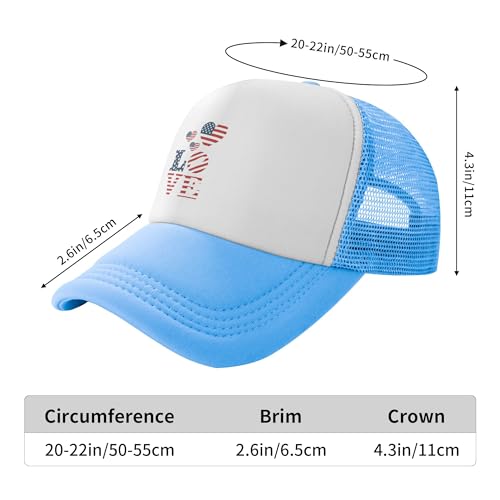 I Love America Trucker Hats American United States Patriotic Hat Adjustable Mesh Back Baseball Cap for Kids3