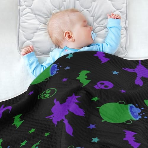 Burbuja Halloween Themed Witches Baby Blanket for Boys Girls, Nursery Soft Warm Swaddling Receiving Baby Blankets, 30x40 in Toddler Blanket4