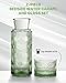 DmmyAlzx Bedside Water Carafe and Glass Set, Mouthwash Dispenser for Bathroom, 21.6 Oz Glass Water Bottles with 6 Oz Drinking Cup as Lid, Water Pitcher for Nightstand, Kitchen (Green)