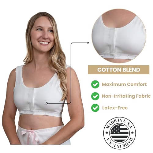 Gentle Touch Surg-Ease Bra with Hook and Loop Front Closure- Post Mastectomy Recovery Bra, Made in USA2