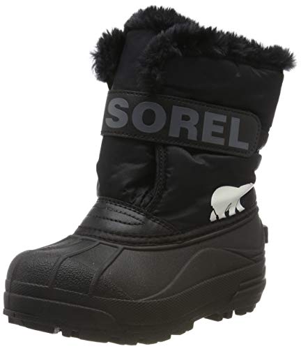 Sorel - Youth Snow Commander Snow Boots for Kids, Black, Charcoal, 11 M US