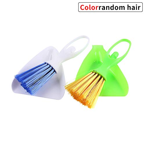 GZGZADMC 2-in-1 Dustpan Set Mini Desktop Sweep Cleaning Brush Small Broom Dustpan Set for Table, Office Desk, Keyboard, Car, Camping, Dog, Cat - Ergonomic Brush Design - Image 4