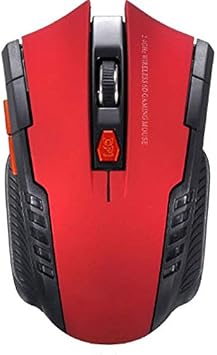 2.4 GHz Optical Wireless Mouse for Laptop and Computer, USB Nano Receiver, Red