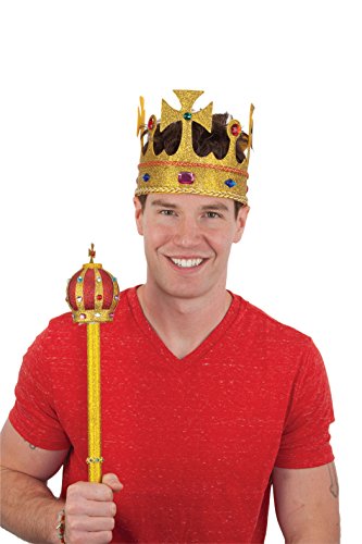 Jacobson Hat Company Women's Glitter and Jewel King's Crown, Gold, Adult