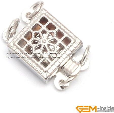 GEM-Inside Clasp Silver Plated Filigree Box Jewelry DIY Charms Pendants Loose Beads Findings Accessories 1Pcs 2 Strands 9X9MM image 5