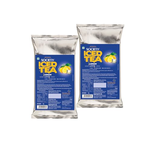 Image of Society Iced Tea Powder| Lemon | Made With Black Tea | Refreshing & Tasty | 1 Kg | Pack Of 2 Powder