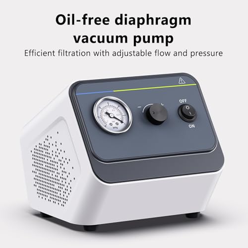 Pompe à vide de laboratoire – Filtration à membrane sans huile, vide max 0,09 MPa, pression positive 40 psi, vitesse de pompage 15 L/min, 20 l/min en option pour une utilisation en laboratoire