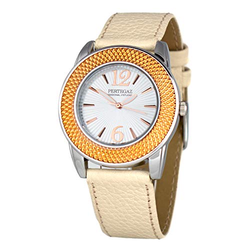 Pertegaz Reloj Analógico para Mujeres de Cuarzo con Correa en Cuero PDS-046-B