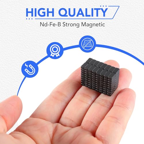 Image of MIKEDE 80 Pcs Small Bar Neodymium Magnets, 6x3x2 mm Rectangular Rare Earth Magnets for Crafts, Heavy Duty for Refrigerator, Tool Storage, Whiteboard, DIY