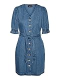 Vestido vaquero para mujer, cuello en V, mini vestido