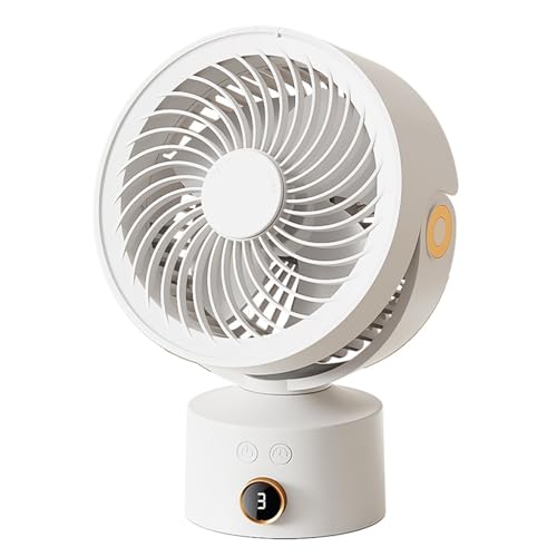 YAOGUI Ventilador de circulación de aire de 4000 mAh de capacidad, ventilador de refrigeración de 3 velocidades, ventilador de mesa con textura ABS para viajes y actividades al aire libre
