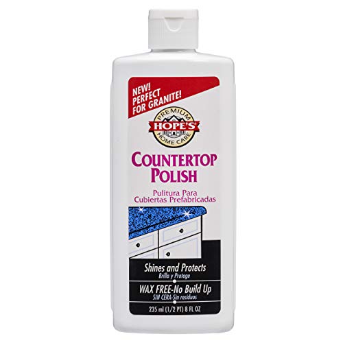 Comparison: Best Cleaner For Quartz Counter Tops 7 HOPE'S Countertop Restoration Polish - Shines and Protects with No Build-Up - Streak-Free Kitchen Counter Cleaner - Quartz, Marble, Corian, Laminate, Granite Countertop Cleaner, 8 Fl Oz, Pack of 1