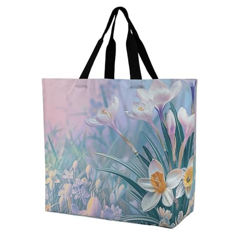 Blue to Peach Gradient Tote Bag Large Women Casual Shoulder Bag Reusable Grocery Bag Fasion Handbag for Office Shopping Travel3