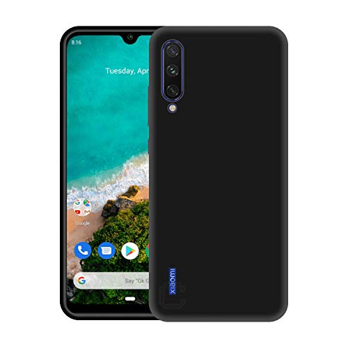 Image of Case Creation Compatible for Xiaomi Mi A3 Back case, Xiaomi MiA3 Slim Flexible Smart Look case with 360 Camera All Angle Protection (Pure Black)